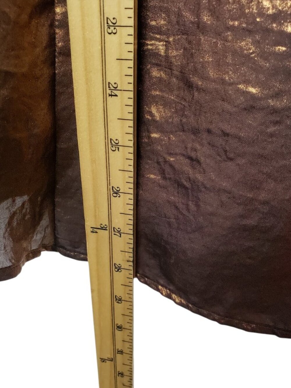 Calvin Klein Button Up Roll Tab Sleeves Womens Shirt Metallic Bronze XLarge - Picture 9 of 12